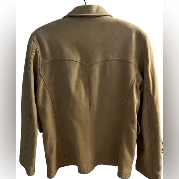 Georgetown Leather Design Women’s 100% Leather Zip Up Collared Long Sleeve Tan M - Picture 2 of 15